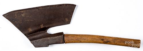 Early wrought iron goose wing axe, ca. 1800