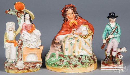 Three Staffordshire figures, 19th c.