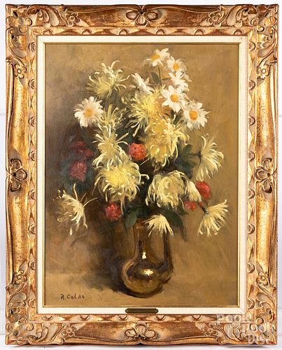 Rudy Colao oil on board floral still life