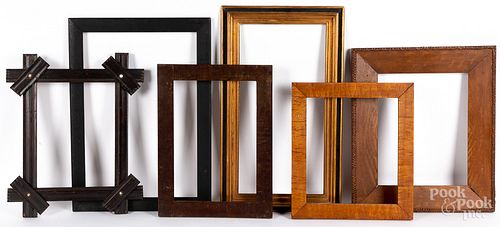 Six assorted antique frames