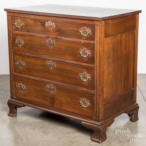 Chippendale walnut chest of drawers, ca. 1800