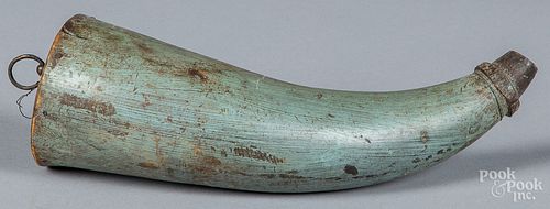Painted powder horn, 19th c.