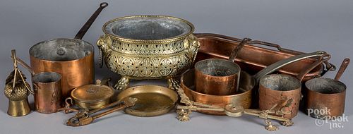 Group of copper and brass items, 19th and 20th c.