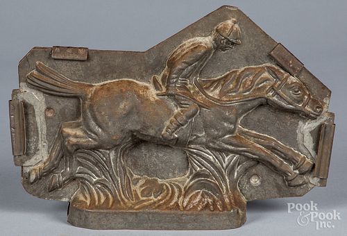 Large tin horse and rider chocolate mold