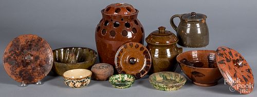 Group of redware, 19th c.