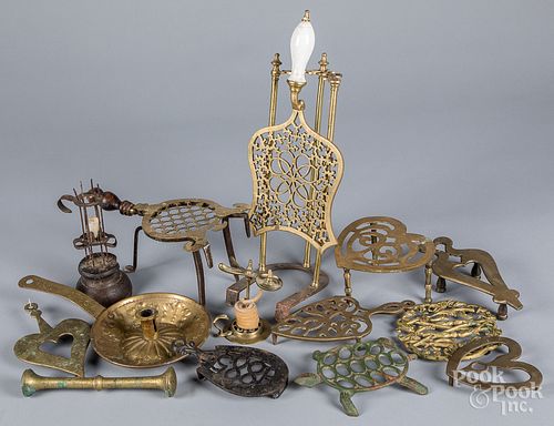 Group of brass and iron, 18th, 19th, and 20th c.