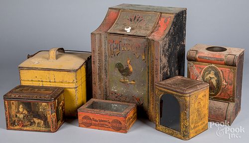 Three advertising tins, ca. 1900