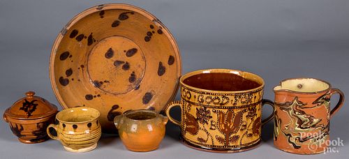 Two pieces of Continental redware, etc.