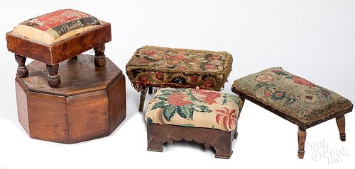Four footstools, 19th and 20th c.