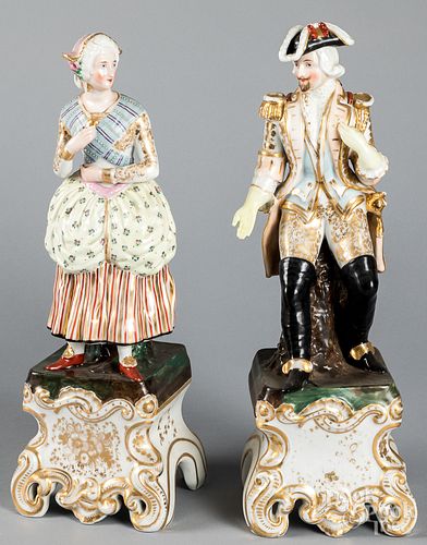Pair of large Continental porcelain figures
