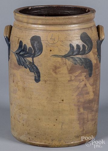 Mid Atlantic four-gallon stoneware crock, 19th c.