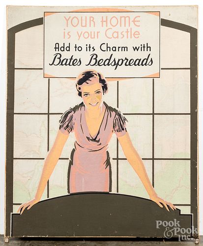 Oil on linen advertisement for Bates Bedspreads