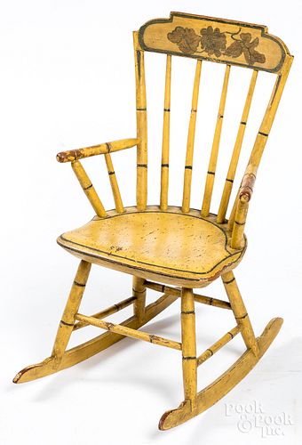 Child's painted Windsor rocking chair, ca. 1835