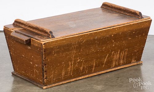 Poplar doughbox, 19th c., 11 1/2" h., 31" w.