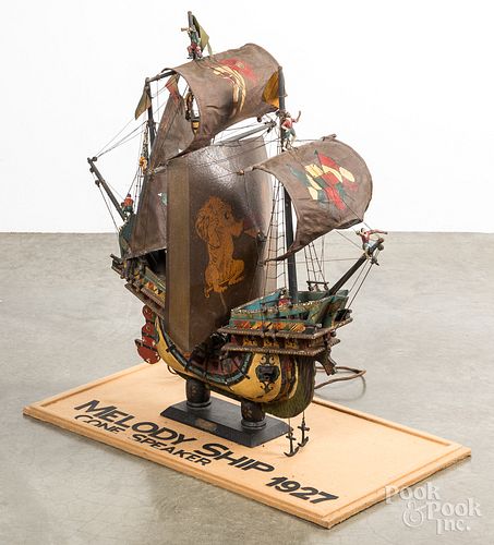 Vintage ship model speaker of the Lepanto