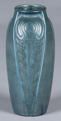 Rookwood art pottery peacock feather vase