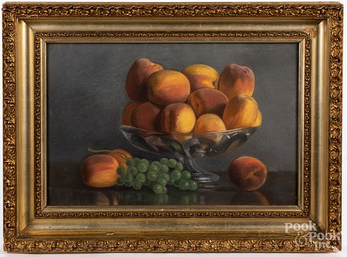 Pastel still life with fruit, late 19th c.
