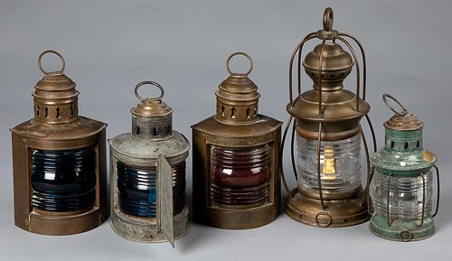 Five ship's lanterns, 19th and 20th c.