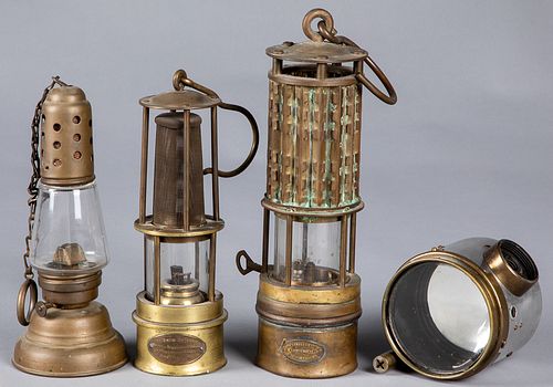 Four pieces of lighting, ca. 1900