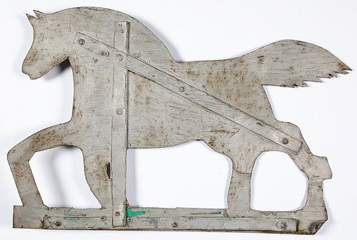 Painted sheet iron horse weathervane, 19th c.