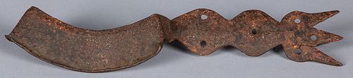 Wrought iron Conestoga wagon axe holder