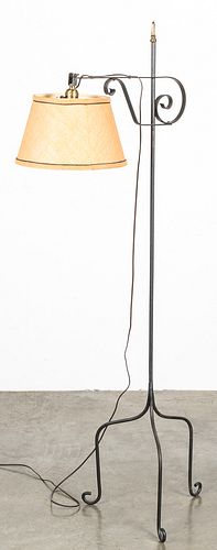 Iron floor lamp, 60 1/2" h.