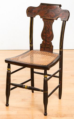 Painted cane seat fancy chair, 19th c.