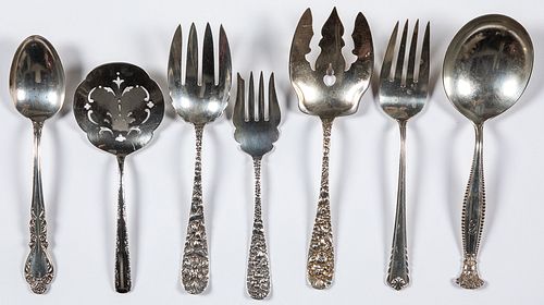 Sterling silver serving utensils, 18.9 ozt.