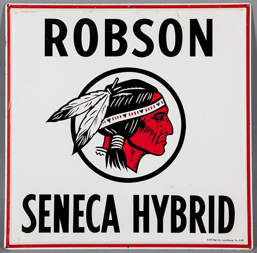 Robson Seneca Hybrid tin lithograph seed sign