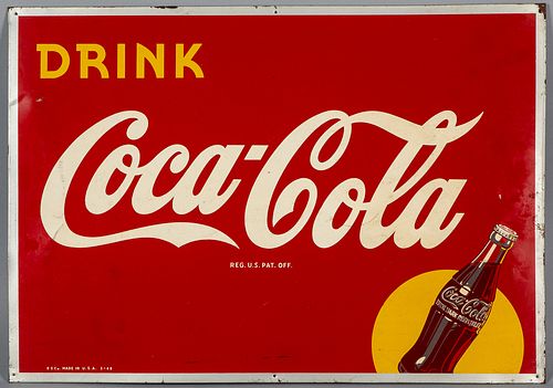 1948 Coca-Cola tin lithograph advertising sign