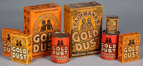 Group of Fairbanks Gold Dust advertising boxes