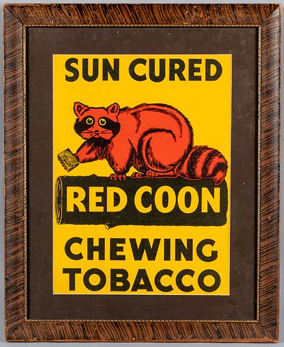 Sun Cured Red Coon Chewing Tobacco broadside