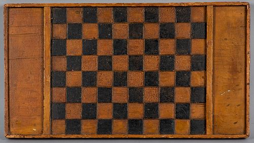 Carved and painted gameboard, ca. 1900