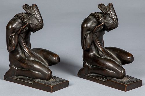 Pompeian bronze Native American Indian bookends