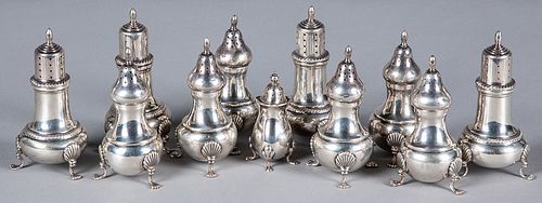 Sterling silver salt and pepper shakers, 22 ozt.