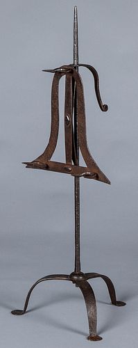 Wrought iron broiler 19th c., 24 1/4" h.