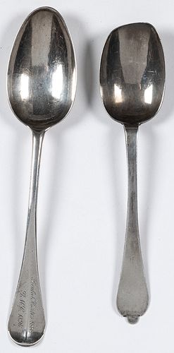 English silver spoon, late 17th c.