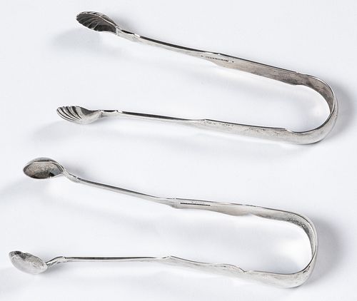 Two coin silver sugar tongs by McMullin & Hull
