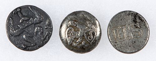 Three early US military buttons
