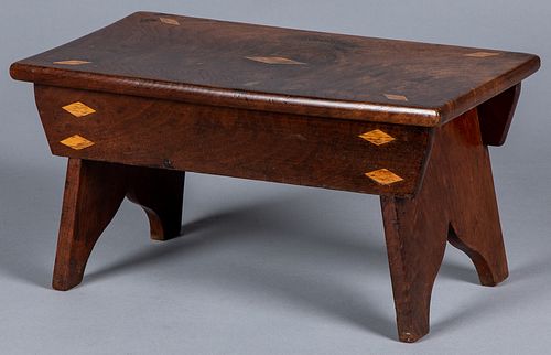 Pennsylvania walnut footstool, 19th c.