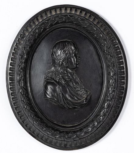 Wedgwood black basalt plaque of Milton