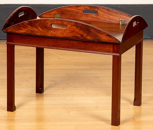 George III mahogany butlers tray table, 18th c.
