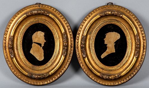 Reverse painted on glass portraits, 19th c.