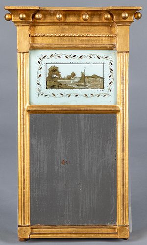 Diminutive Federal giltwood mirror, early 19th c.