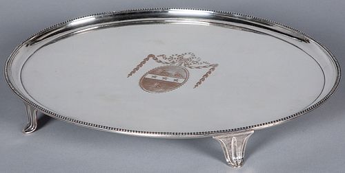 English Sheffield silver plated salver