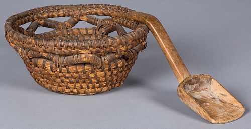 Rye straw basket and maple scoop