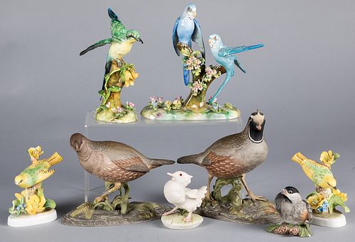 Porcelain bird figures, to include Boehm, etc.