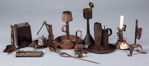 Group of miscellaneous lighting, 19th and 20th c.