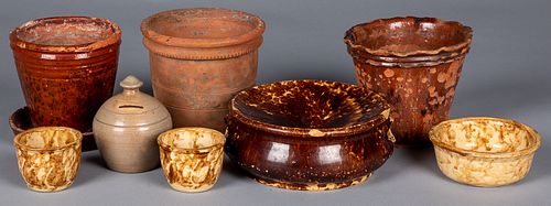 Group of earthenware and pottery, 19th and 20th c.