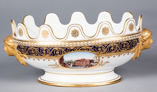 Hand painted porcelain monteith, 19th c.